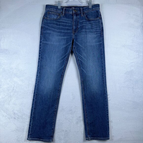 J. Crew Flex Straight Leg Jeans Medium Wash Mid Rise Womens Blue Size W32XL30 - Picture 1 of 11